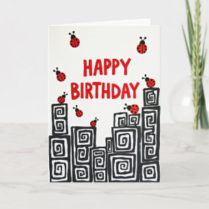 Whimsical City Birthday Card