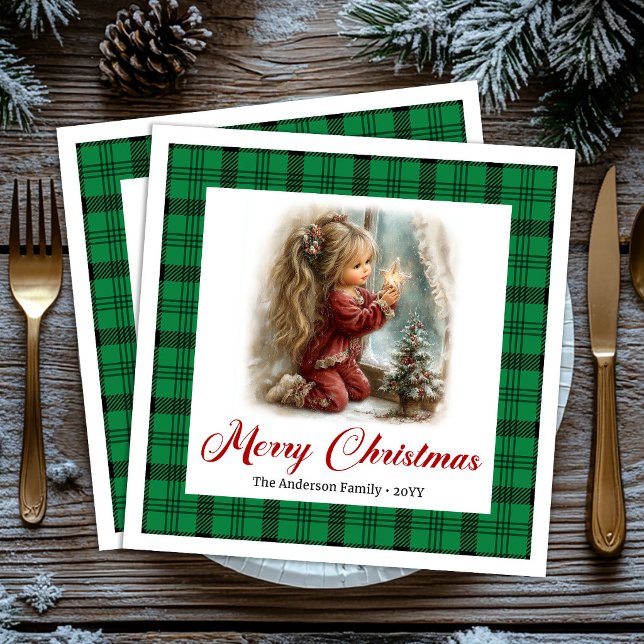 Whimsical Classic Dinner Setting Winter Scene   Napkin (Whimsical Classic Dinner Setting Winter Scene Napkins)