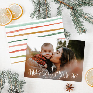 Whimsical Classic Merry Christmas Photo Holiday