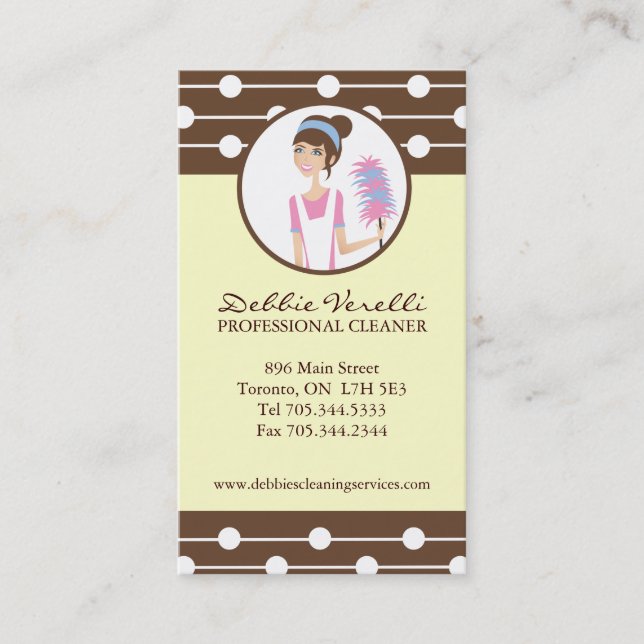 Whimsical Cleaning Services Business Cards (Front)