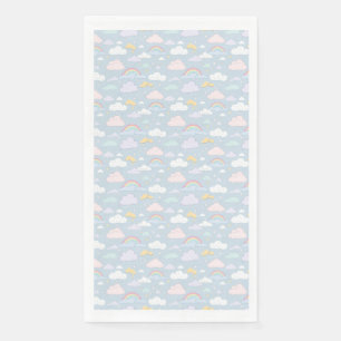 Whimsical Clouds and Rainbows Napkin