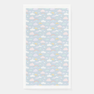 Whimsical Clouds and Rainbows Napkin