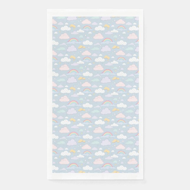 Whimsical Clouds and Rainbows Napkin (Front)
