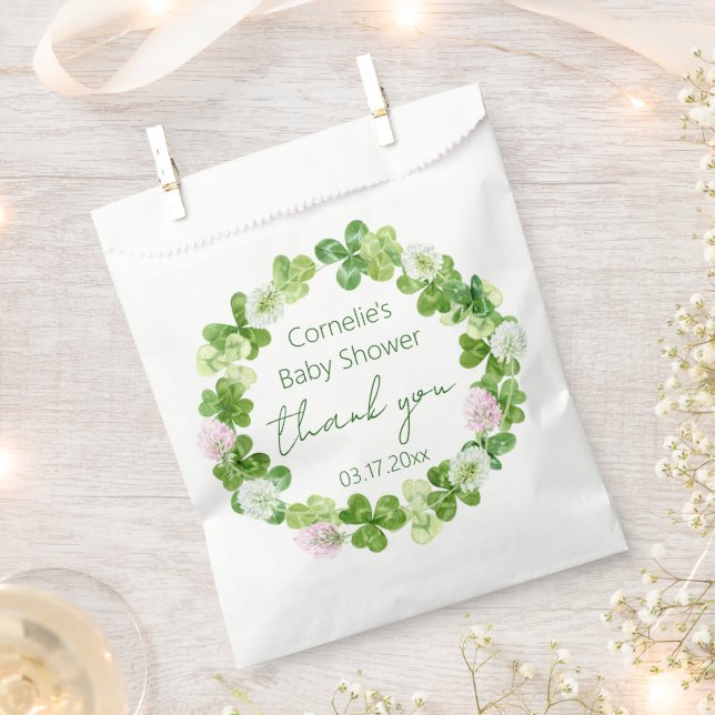 Whimsical Clover Greenery Favour Bags (Clipped)