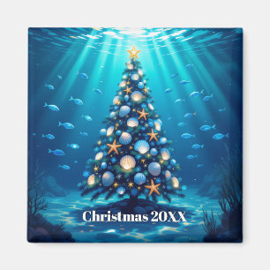 Whimsical Coastal Holiday Magnet