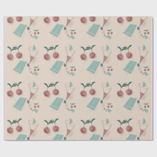 Whimsical cocktail wrapping paper