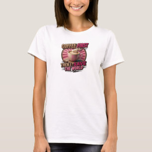 Whimsical COFFEE FIRST THEN SAVE WORLD Original T-Shirt