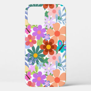 Whimsical Colorful Floral Pattern iPhone 12 Pro Case