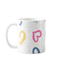Whimsical Colorful Hearts & Speckled Coffee Mug