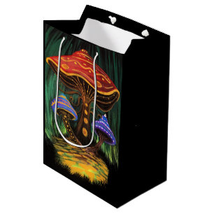 Whimsical Colorful Mushroom Cottagecore Charm Medium Gift Bag