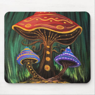 Whimsical Colorful Mushroom Cottagecore Desk Mouse Mat