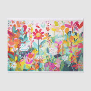 Whimsical Colour Floral Abstract Painting Decoupag Tissue Paper