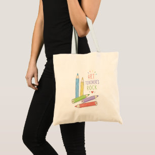 Whimsical Coloured Pencils Art Teacher’s Rock Gift Tote Bag