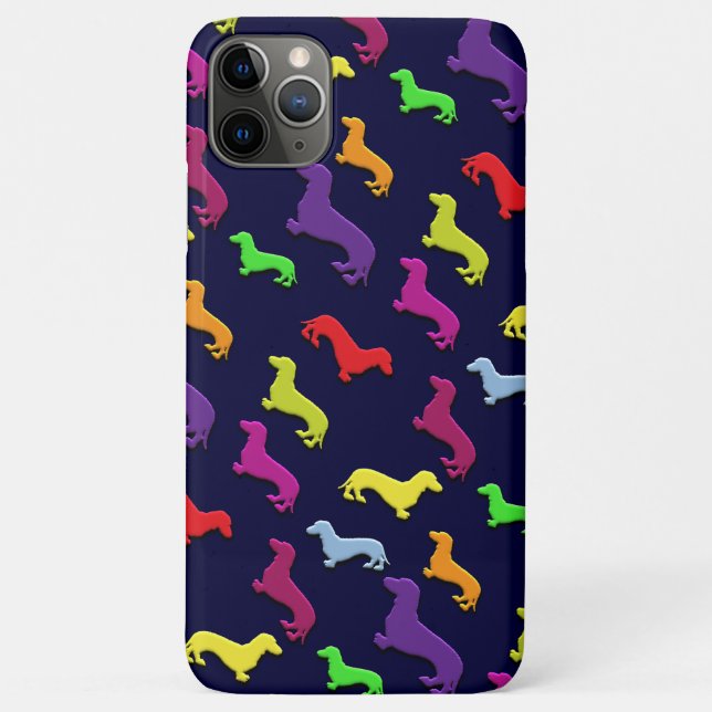 Whimsical Colourful and Fun Dachshund dogs Pattern Case-Mate iPhone Case (Back)