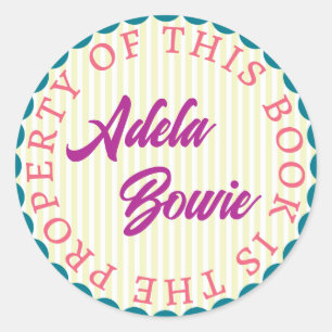 Whimsical, Colourful, Bold Bookplate Sticker