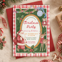 Whimsical Colourful Christmas Party Invitation