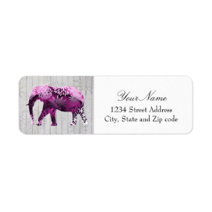 Whimsical Colourful Floral Elephant on Wood Design