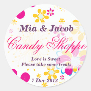 Whimsical Colourful flower Candy Shoppe Sticker