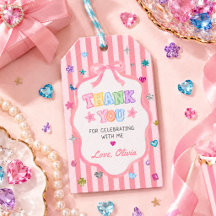 Whimsical Colourful Gemstone Birthday Gift Tags