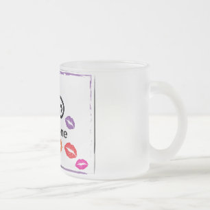 Whimsical Colourful KISSES illustration Frosted Glass Coffee Mug