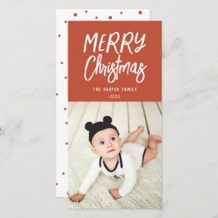 Whimsical Colourful Merry Christmas Photo Holiday 