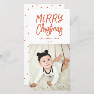Whimsical Colourful Merry Christmas Photo Holiday Card