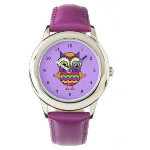 Whimsical Colourful Owl Watch