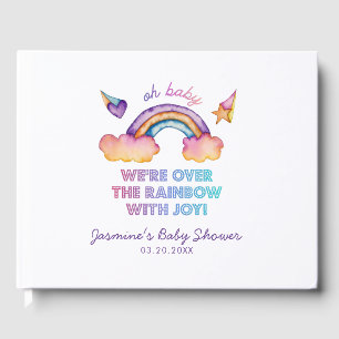 Whimsical Colourful Rainbow Baby Shower Guest Book