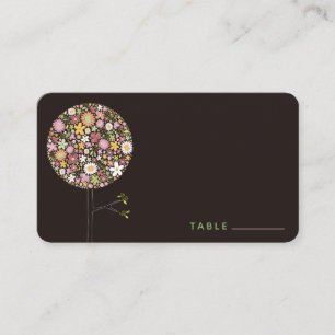 Whimsical Colourful Spring Flowers Pop Tree Blooms Place Card