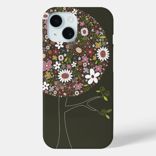 Whimsical Colourful Spring Flowers Pop Tree Nature Case-Mate iPhone Case (Back)