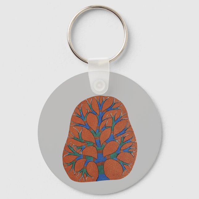"Whimsical Colourful Tree - Nature on the Go Key Ring (Front)