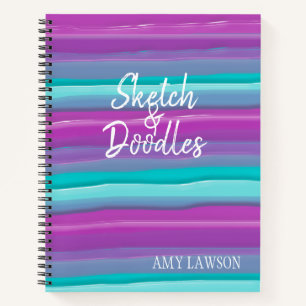 Whimsical Colourful Watercolor Personalised Notebook