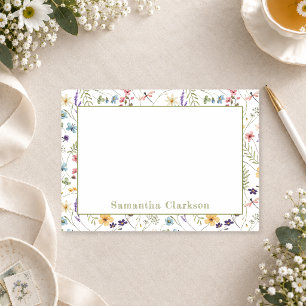 Whimsical Colourful Wildflower Pattern Spring Card