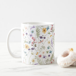 Whimsical Colourful Wildflower Spring Patterns Coffee Mug