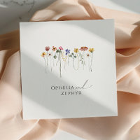 Whimsical Colourful Wildflower | Wedding Napkins