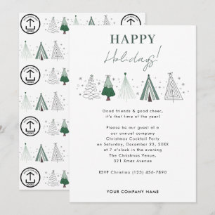 Whimsical Company Christmas Party Business Logo Invitation
