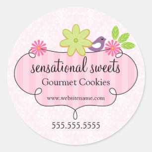 Whimsical Cookie Bakery Packaging Classic Round Sticker