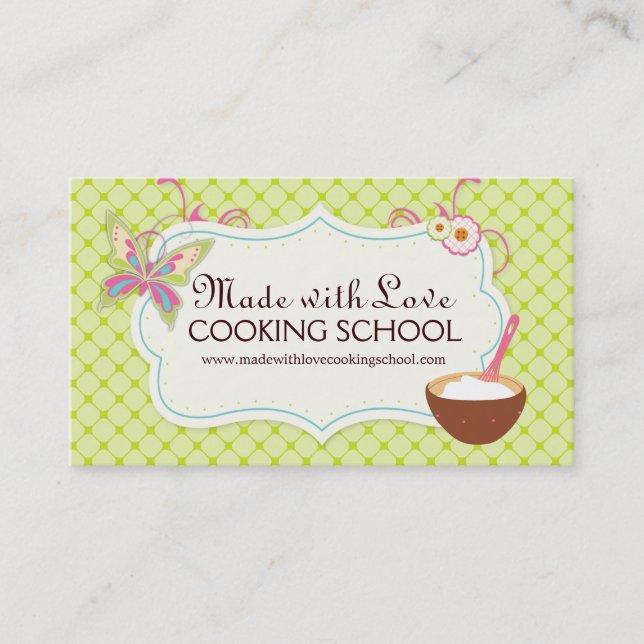 Whimsical Cooking Class Business Card (Front)