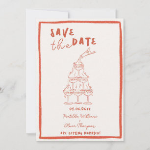 Whimsical Copper Save The Date Invitation