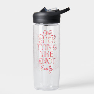 Whimsical coquette bow tying knot bridal shower water bottle