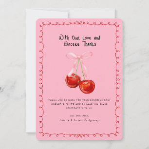 Whimsical Coquette Cherry on Top Thank You  Invitation