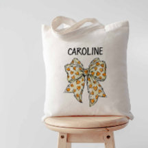 Whimsical Coquette Orange Yellow Heart Bow