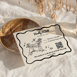 Whimsical cosmic plant RSVP Reply Card