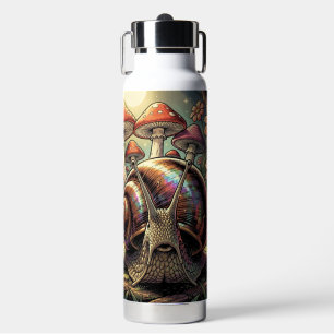 Whimsical Cosmic Snail & Mushroom Garden   Water Bottle