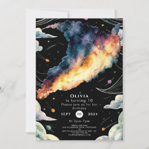 Whimsical Cosmic Space Birthday Invitation