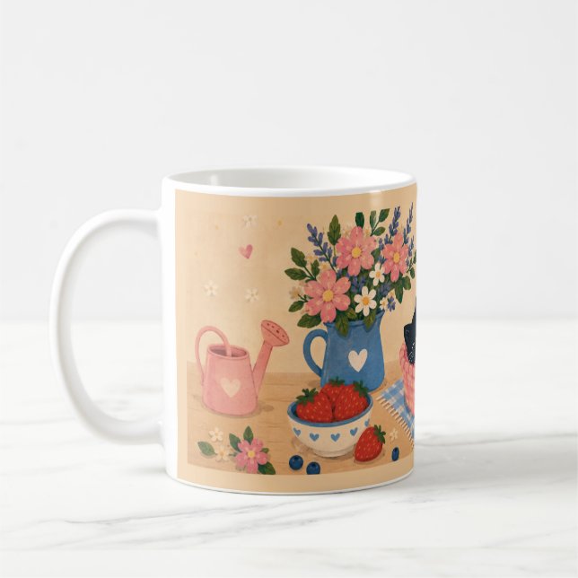 Whimsical Cosy Ceramic Coffee Mug (Left)