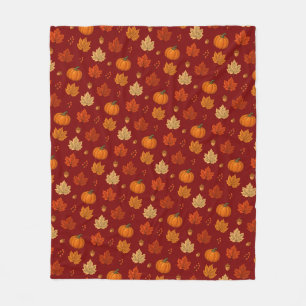 Whimsical cosy Fall Fleece Blanket