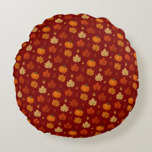 Whimsical cosy Fall Round Cushion
