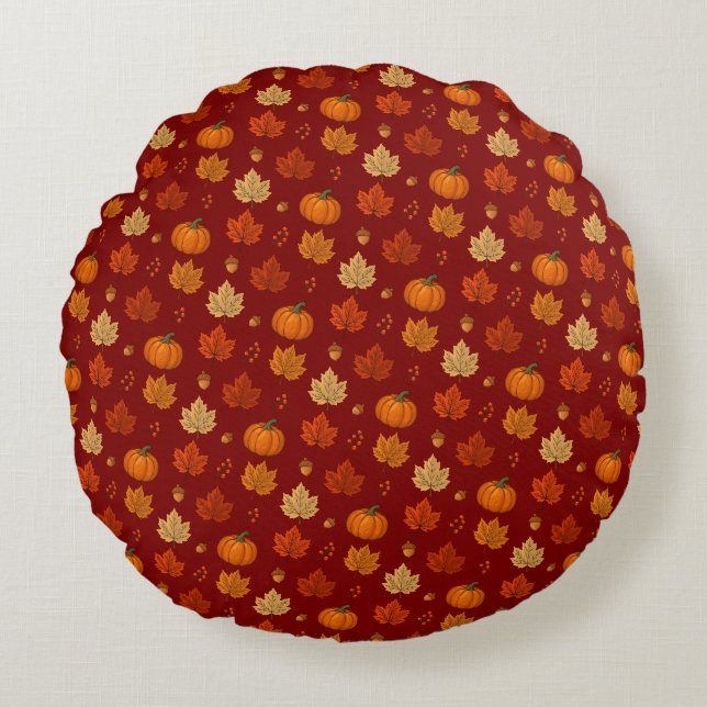 Whimsical cosy Fall  Round Cushion (Front)