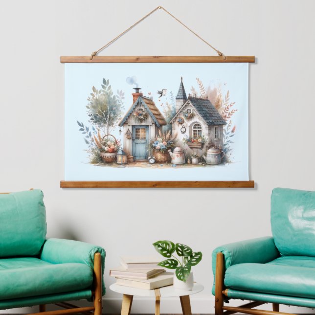Whimsical Cottage Garden Hanging Tapestry (Living Room)